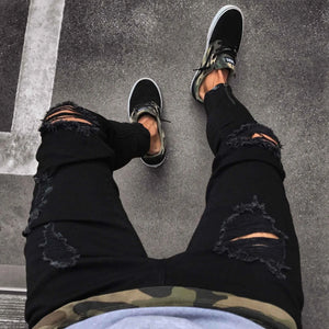 Mens  Ripped Stretch Jeans