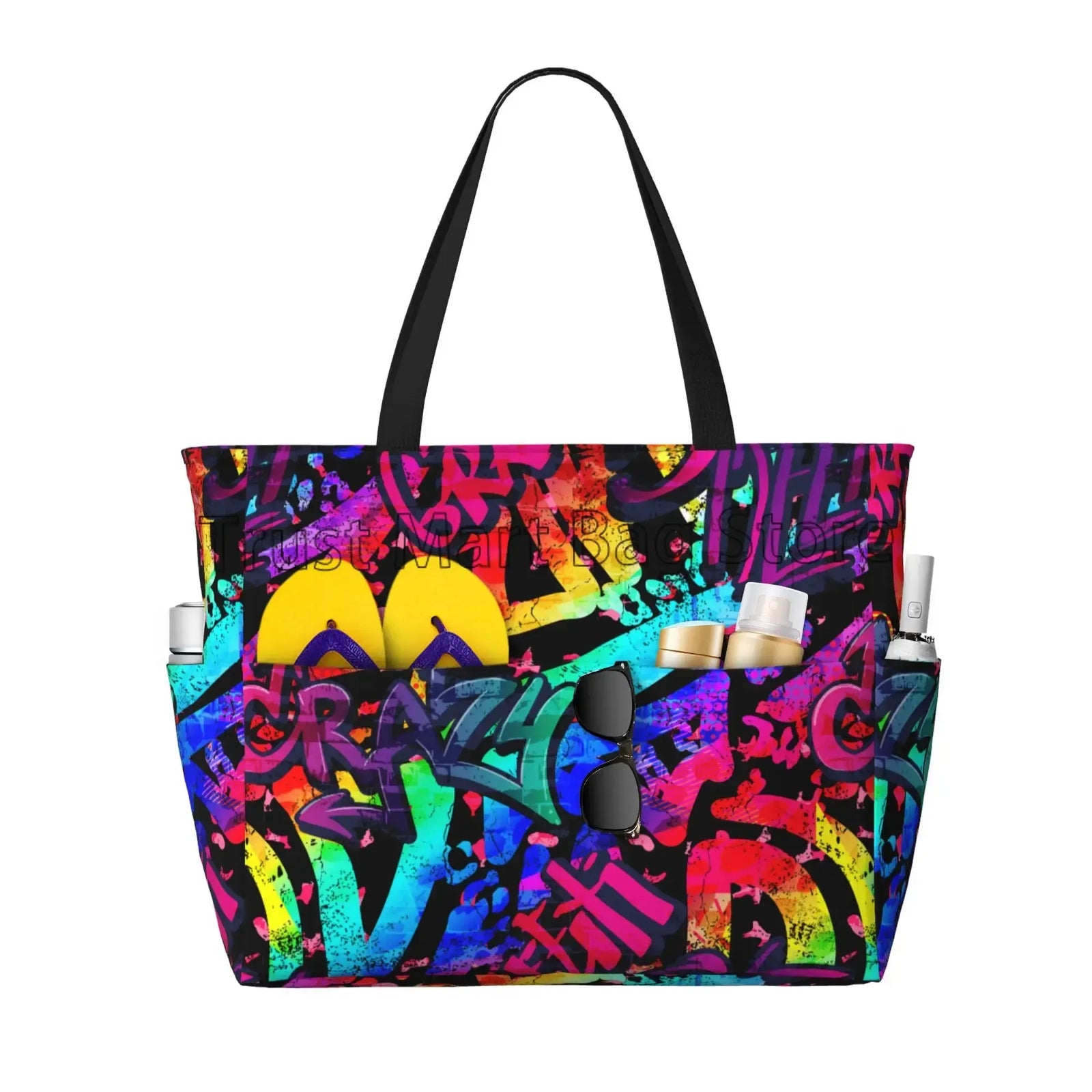 Graffiti Waterproof Beach Tote Bag