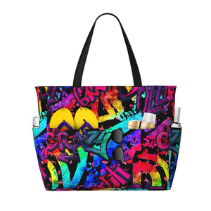 Graffiti Waterproof Beach Tote Bag
