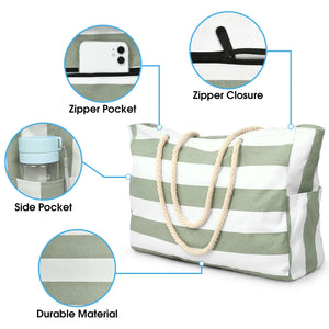 Large Stripes Beach Bag