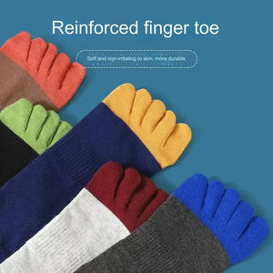 Mens Five-Toe Cotton 5 Pair Contrast Colours Socks