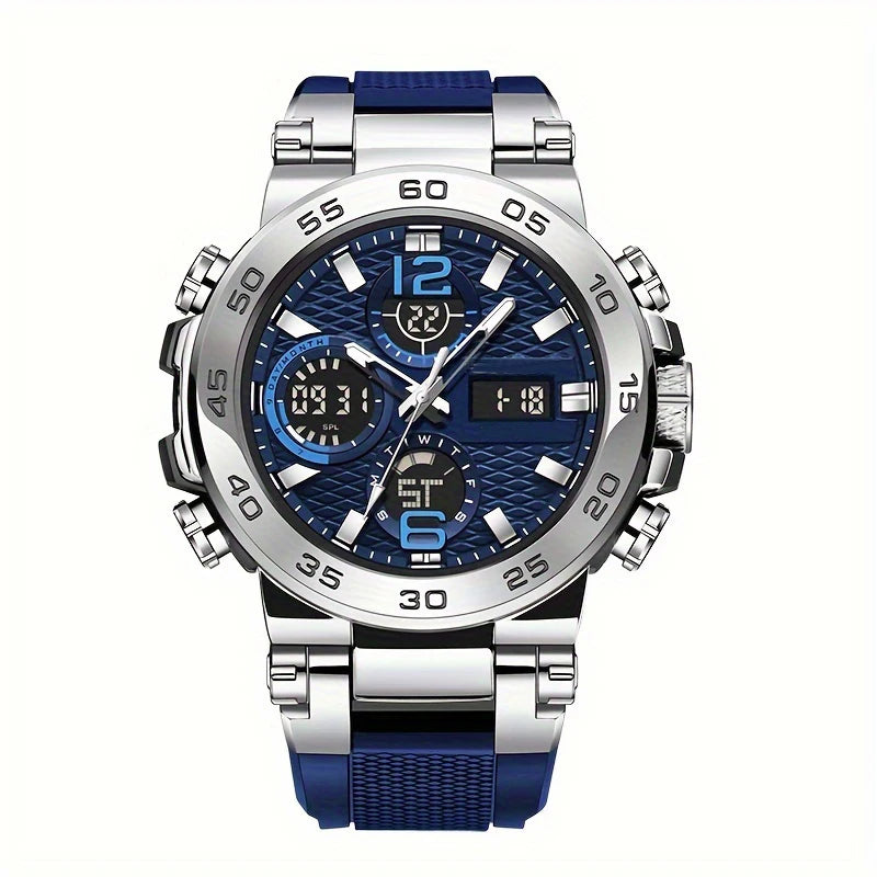 Mens Waterproof CD Dual Display Quartz Watch