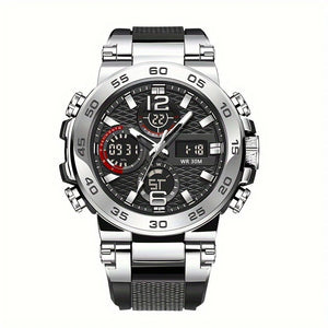 Mens Waterproof CD Dual Display Quartz Watch