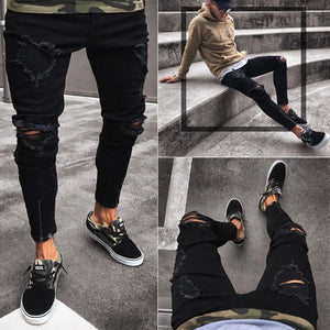 Mens  Ripped Stretch Jeans