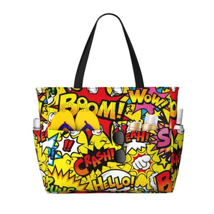 Graffiti Waterproof Beach Tote Bag