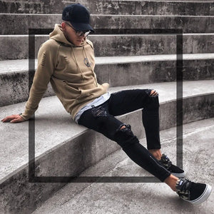 Mens  Ripped Stretch Jeans
