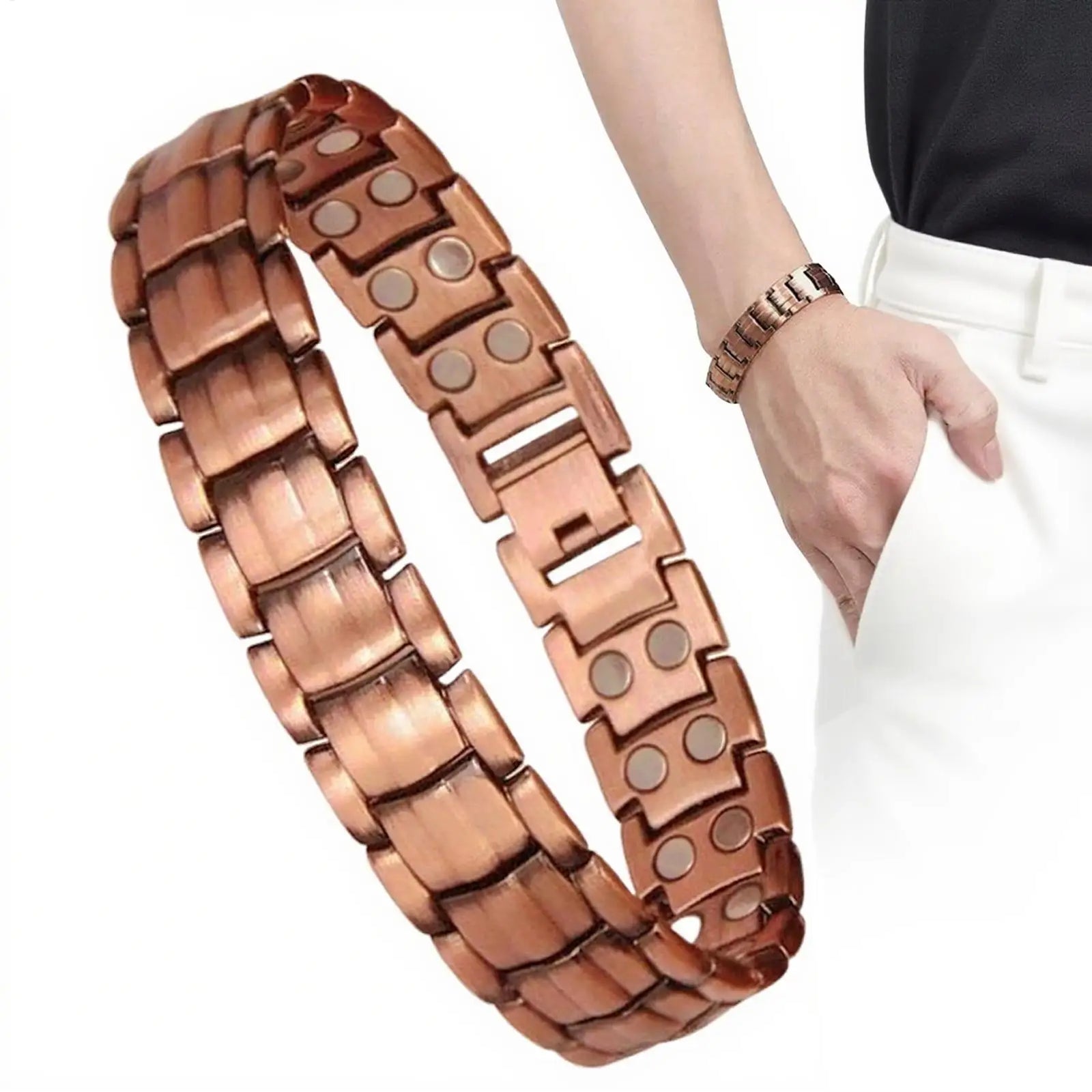 Unisex Copper Magnetic Links Bracelet