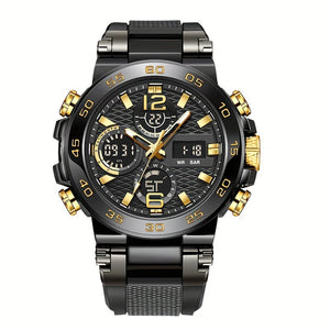 Mens Waterproof CD Dual Display Quartz Watch