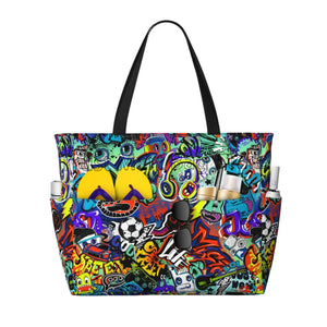 Graffiti Waterproof Beach Tote Bag
