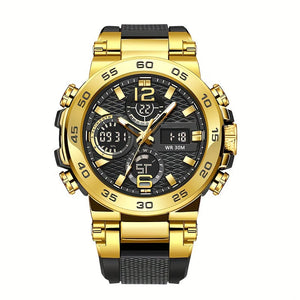 Mens Waterproof CD Dual Display Quartz Watch