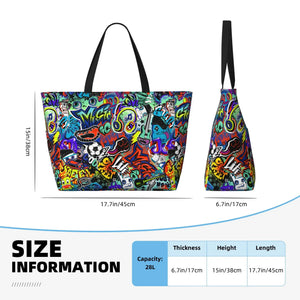 Graffiti Waterproof Beach Tote Bag