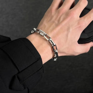 Mens Silver Stainless Steel Links Chain Braclelet