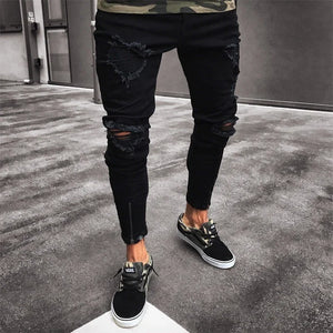 Mens  Ripped Stretch Jeans