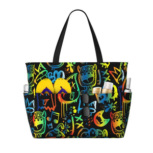 Graffiti Waterproof Beach Tote Bag