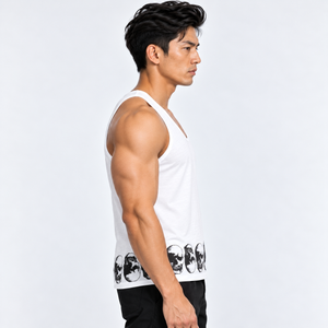 Vintage Treatment Polka Skulls White Sublimation Vest