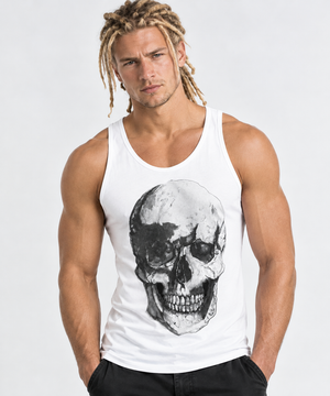 Skull Unisex Tank Top Illustrated by Robert Bowen
