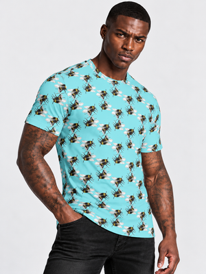 Twin Fighting Bees Men's T-Shirt by Robert Bowen