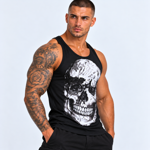 Skull Sublimation Black Vest