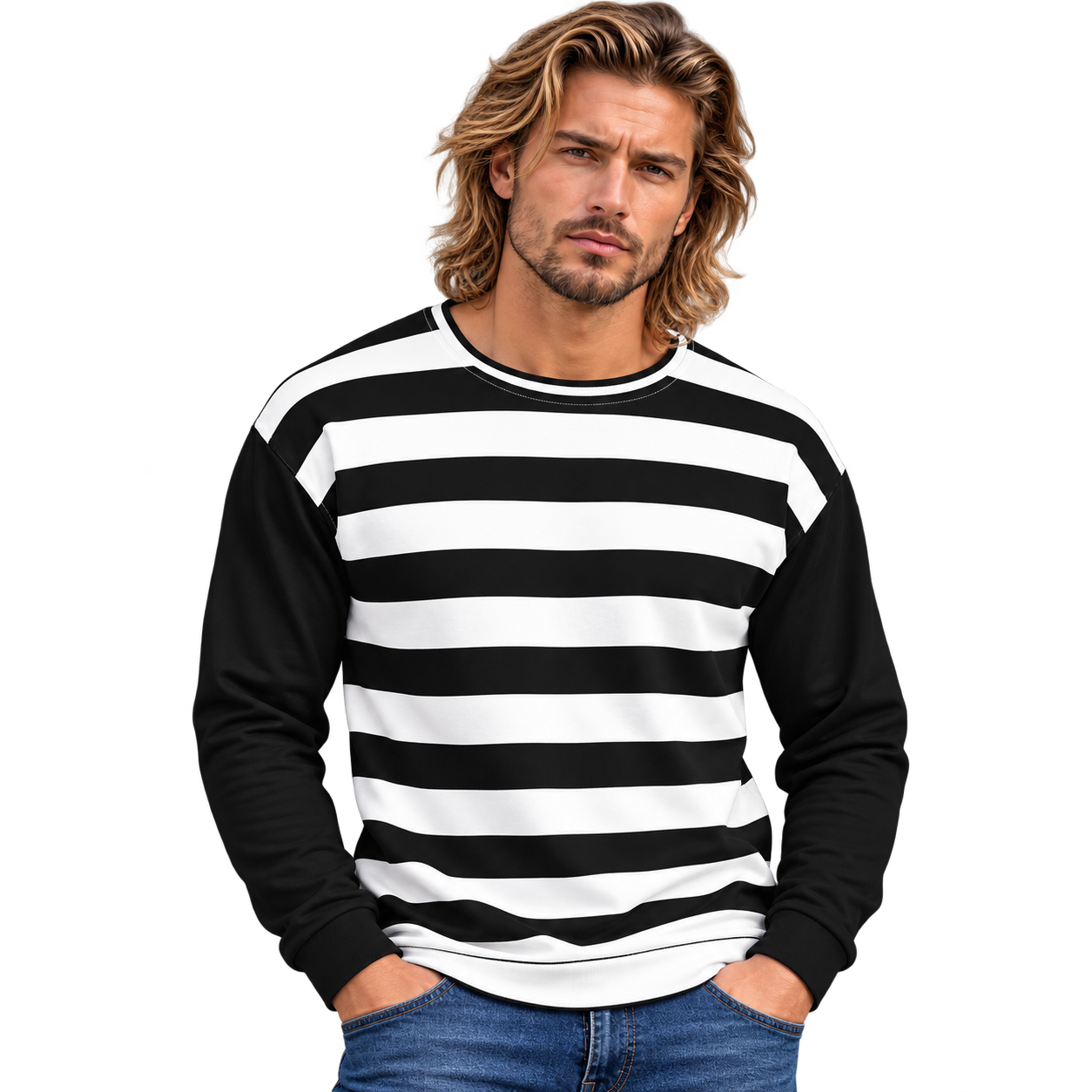 Unisex Horizontal Stripes Sweatshirt designed by Robert Bowen
