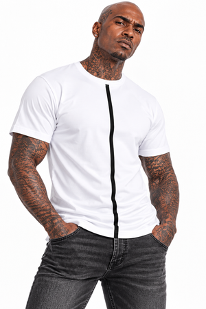 Vert Black Stripe Mens T-shirt by Robert Bowen