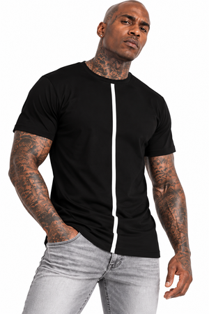 Verti White Stripe Mens T-shirt by Robert Bowen