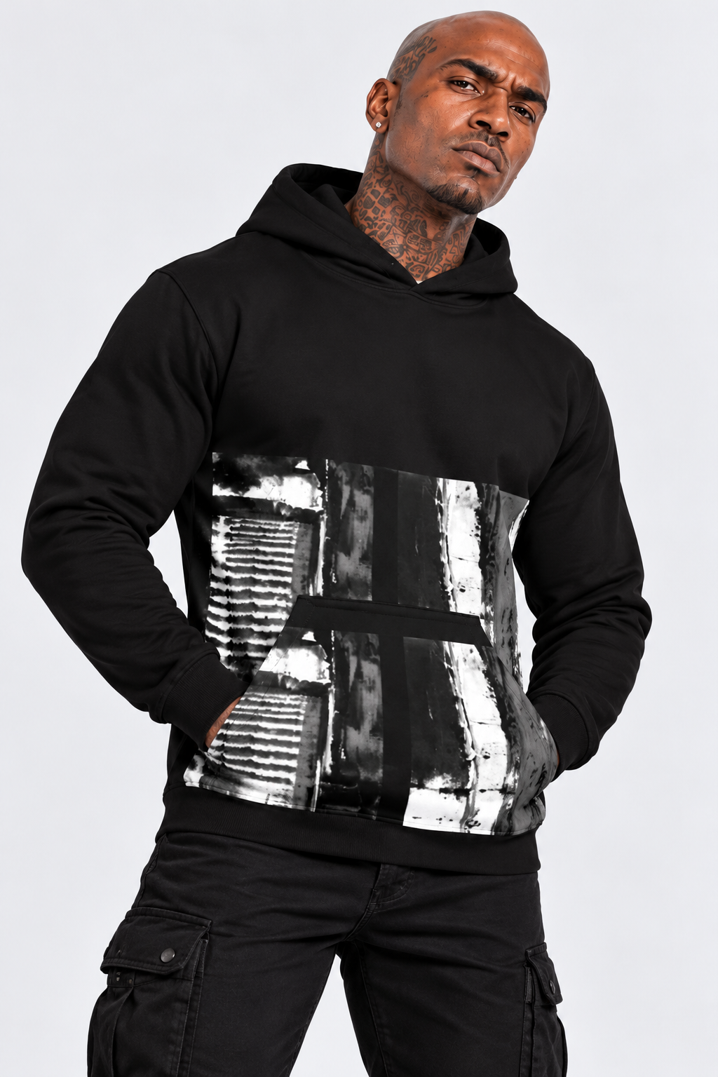 Mens Mono Abstract T049 Hoodie by Robert Bowen