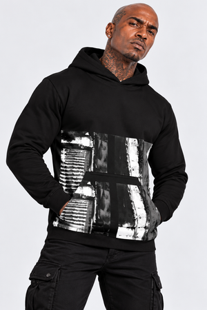 Mens Mono Abstract T049 Hoodie by Robert Bowen