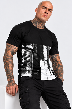 Mens Mono Abstract Tee T049 Tee by Robert Bowen