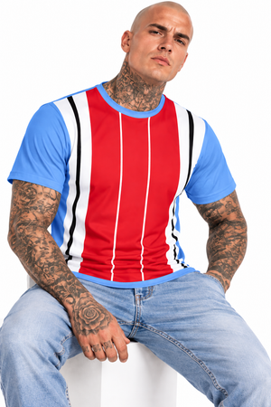 Windrush Blue & Red by Robert Bowen Mens T-shirt