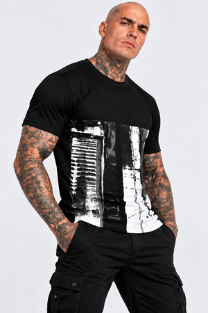 Mens Mono Abstract Tee T049 Tee by Robert Bowen