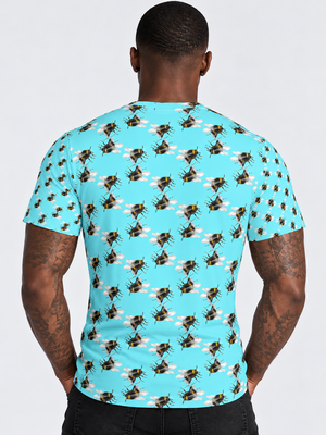Twin Fighting Bees Men's T-Shirt by Robert Bowen