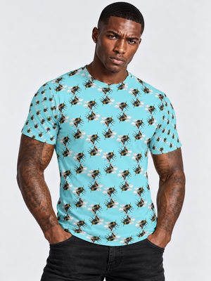 Twin Fighting Bees Men's T-Shirt by Robert Bowen