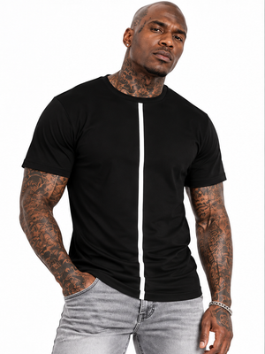 Verti White Stripe Mens T-shirt by Robert Bowen