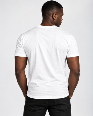 Vintage Treatment Half Skull White Tee by Robert Bowen
