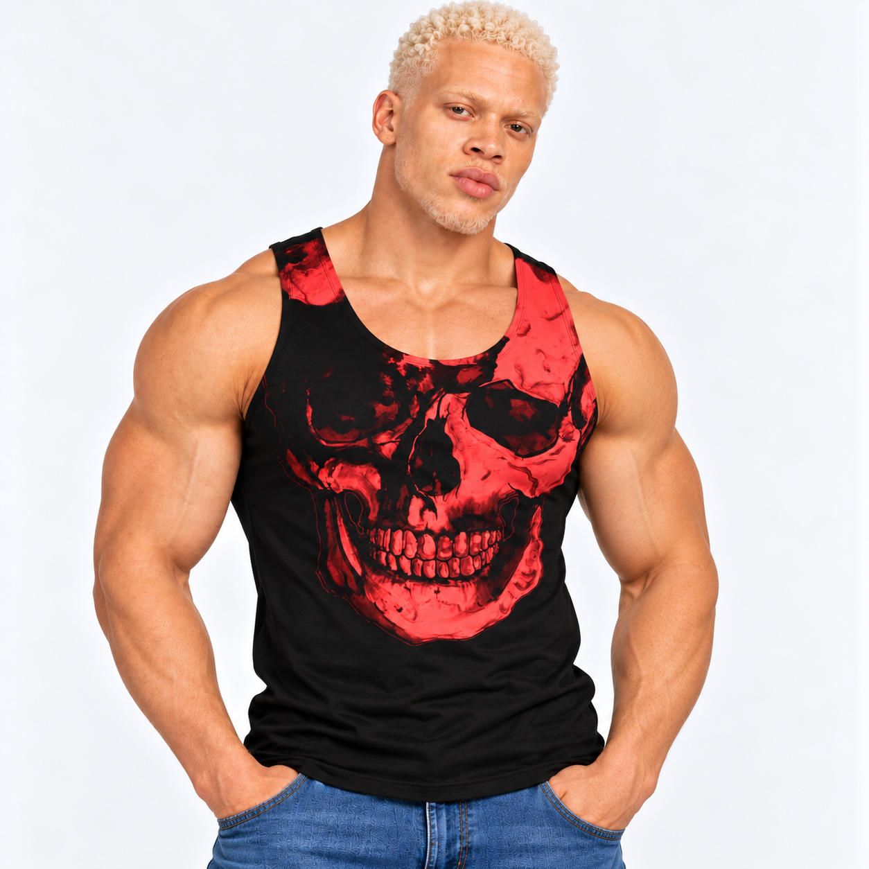 Red Skull Sublimation Vest by Robert Bowen
