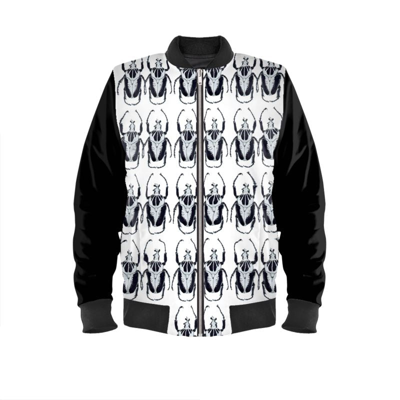 Black & White Beetle by Robert Bowen Classic Fit Bomber Jacket (unisex