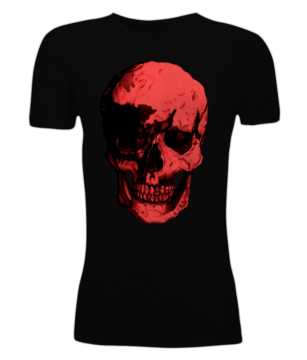 Men's Red Skull Raw Edge Tee by Robert Bowen - Robert Bowen Tees
