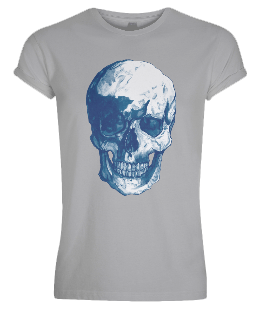 Men's Blue Skull Rolled Sleeves Tee by Robert Bowen - Robert Bowen Tees