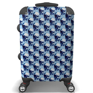 Skulls Blue Ink Suitcase