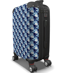 Skulls Blue Ink Suitcase