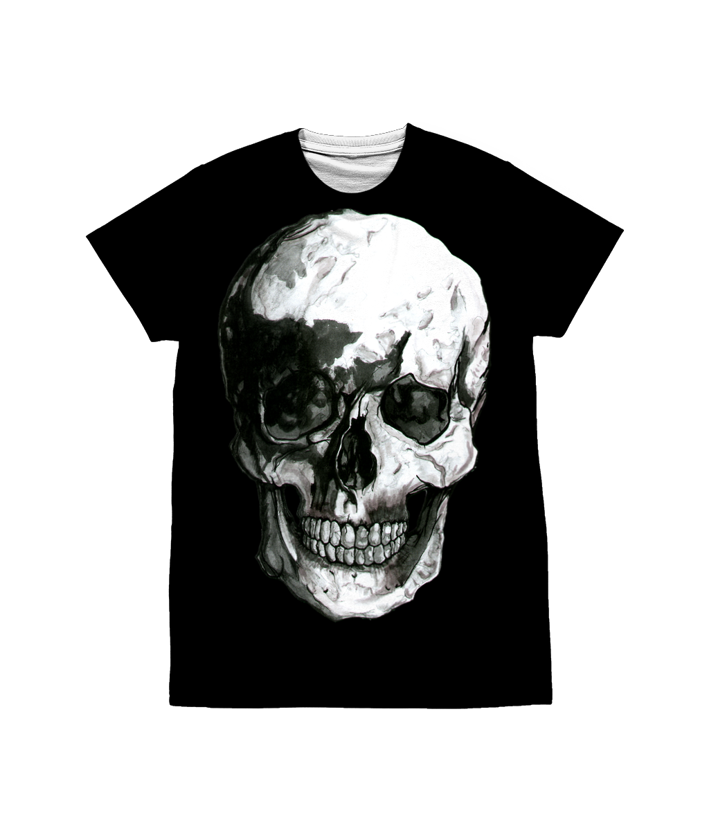 Skull Sublimation Black Tee