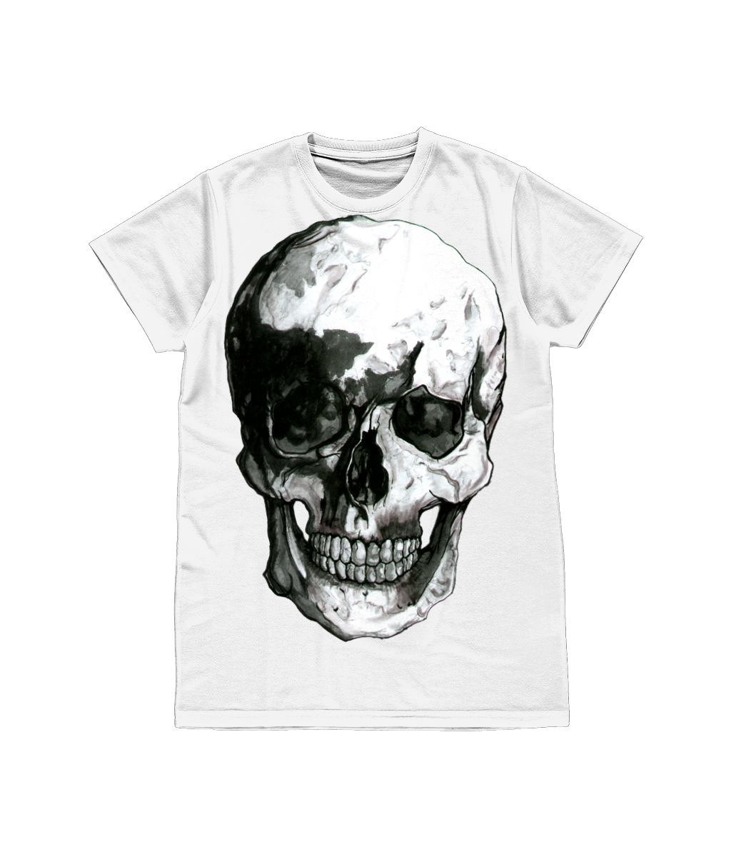 Skull Sublimation White Tee