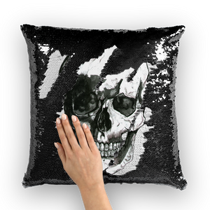 Skull by Robert Bowen ﻿Sequin Cushion Cover - Robert Bowen Tees