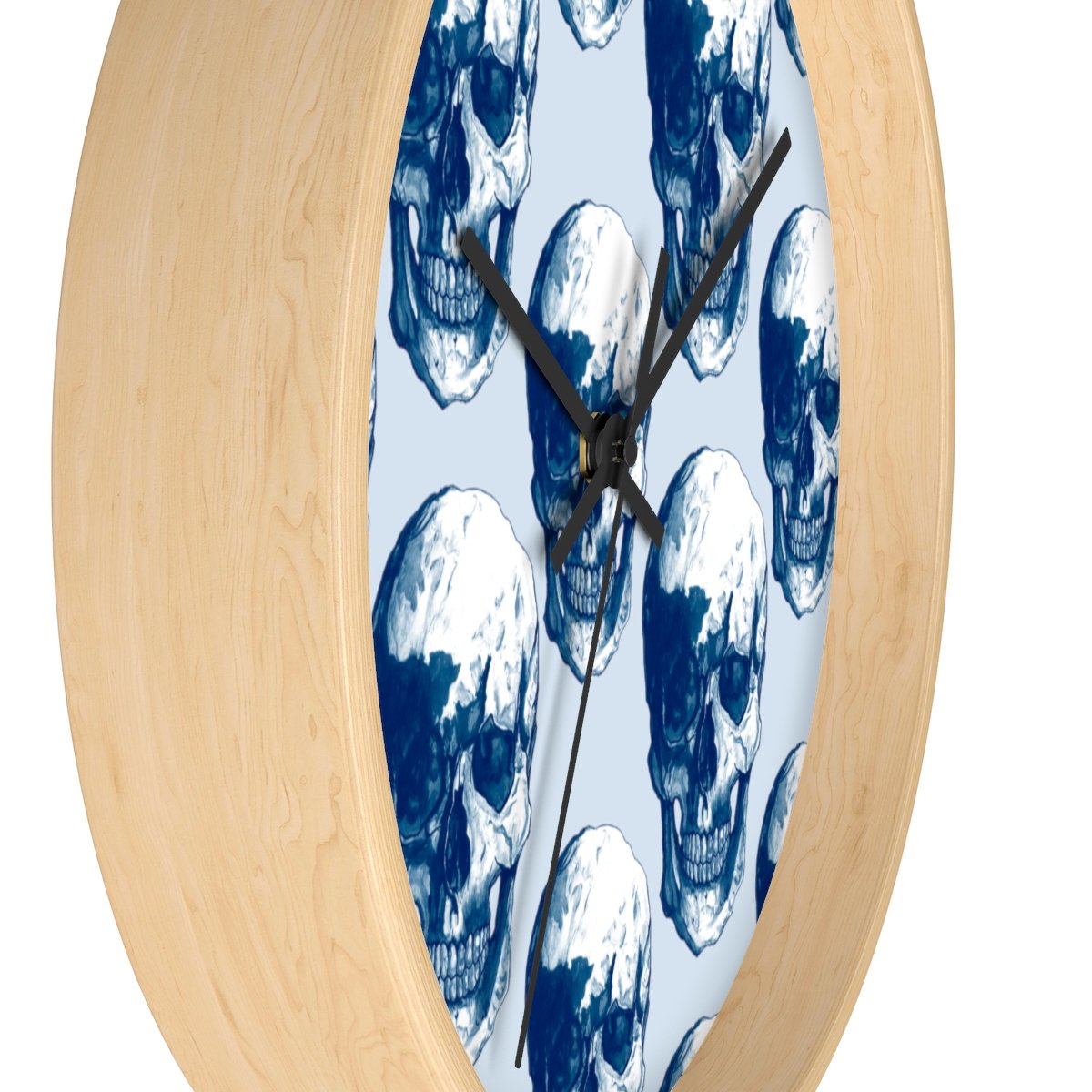 Blue Polka Skulls Wall Clock by Robert Bowen - Robert Bowen Tees