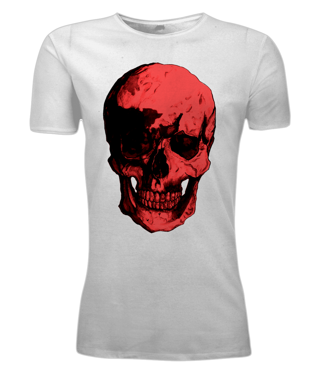 Men's Red Skull Raw Edge Tee by Robert Bowen - Robert Bowen Tees