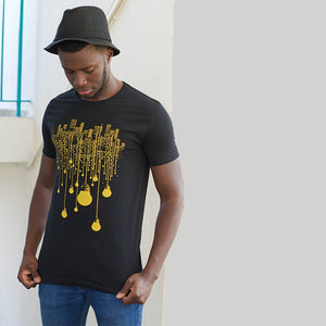 City Yellow Bulb Lights Multi-Print Short-Sleeve Unisex T-Shirt