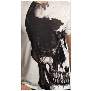 Vintage Treatment Half Skull White Tee