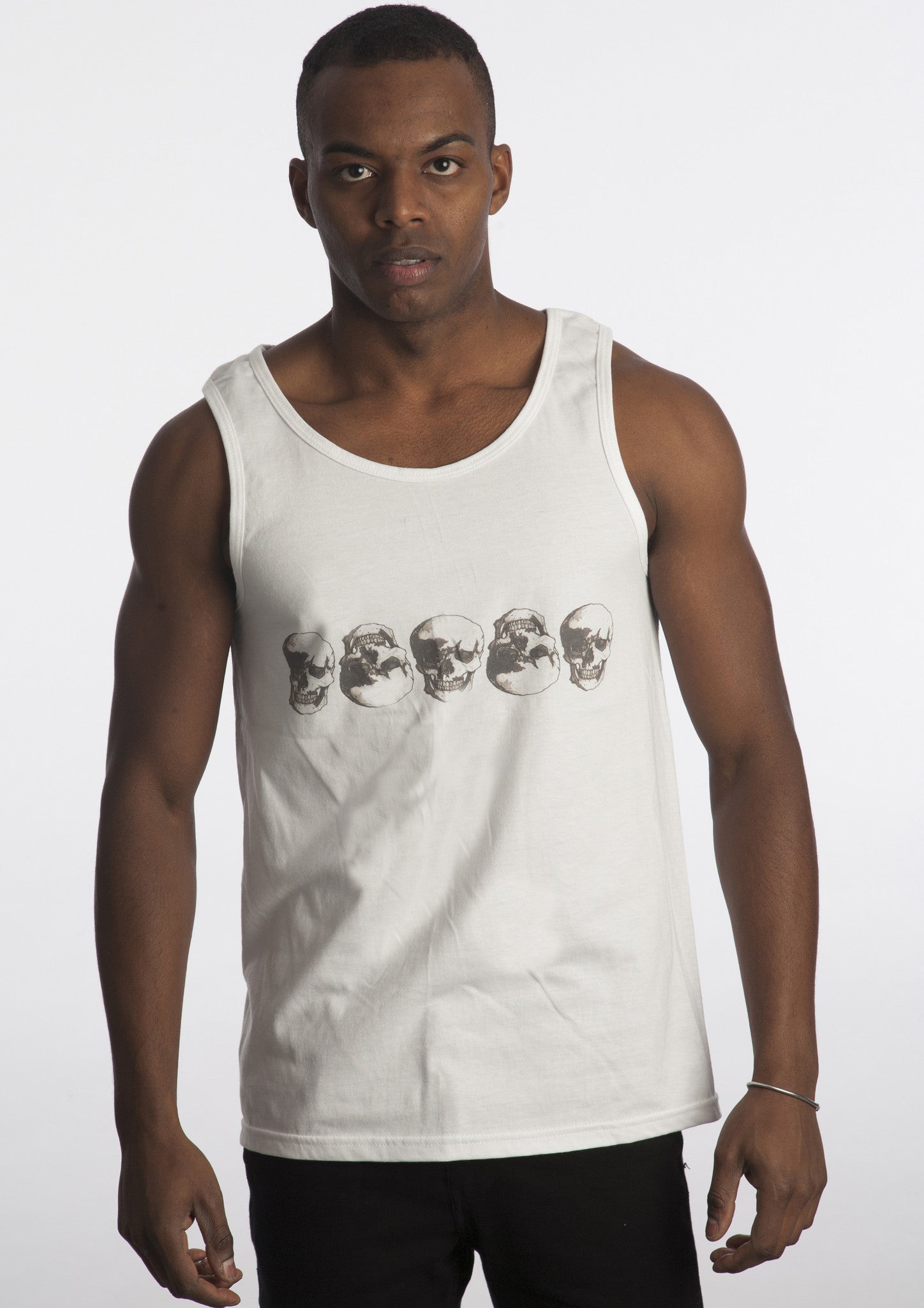 Skulls Black Ink Row Tank by Robert Bowen - Robert Bowen Tees