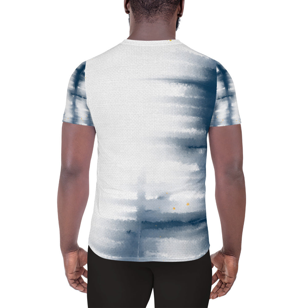 Side Tie-Dye All-Over Print Men's Athletic T-shirt designed by Robert Bowen