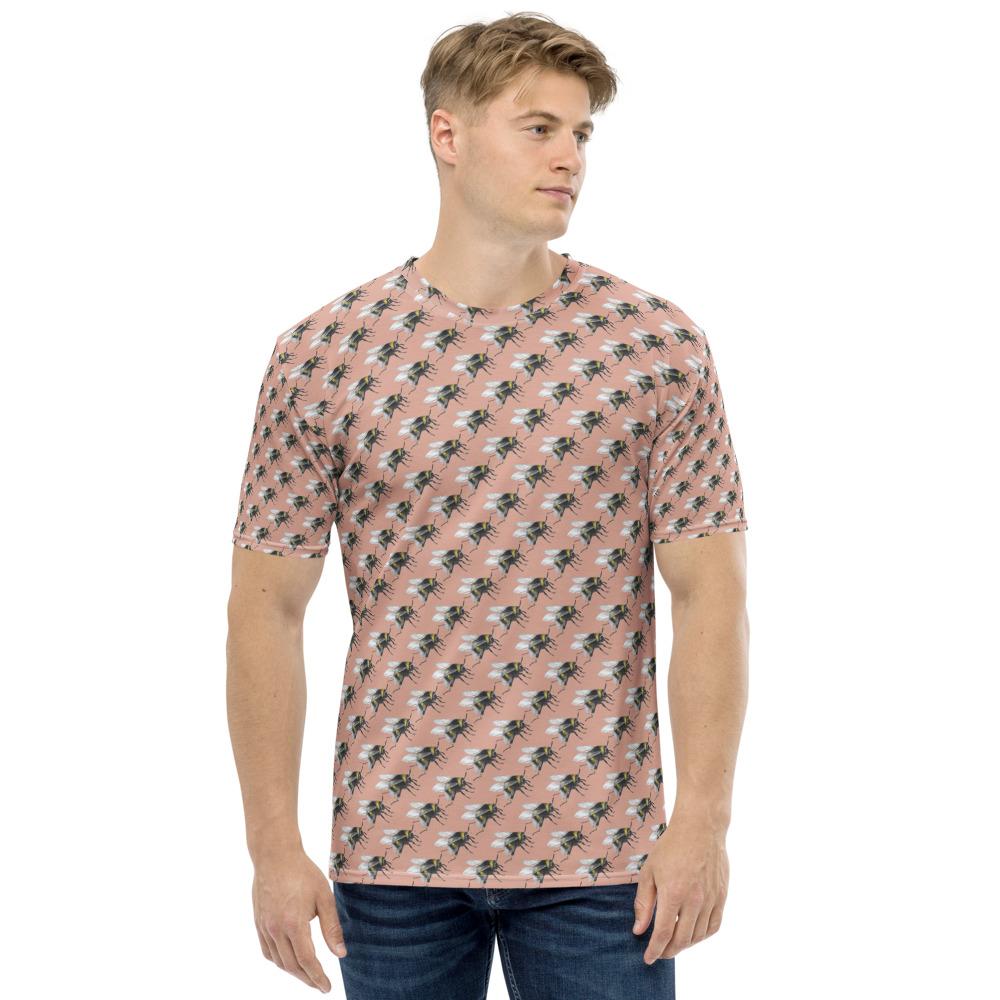 Men's Bees Nest Dusty Pink T-Shirt by Robert Bowen